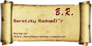 Beretzky Radomér névjegykártya